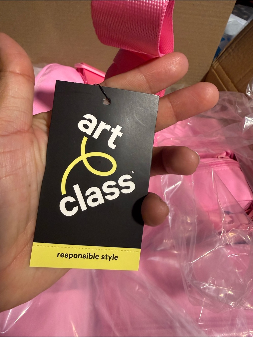 art class Pink Mini Crossbody Bag with Front Zip - Picture 5 of 5